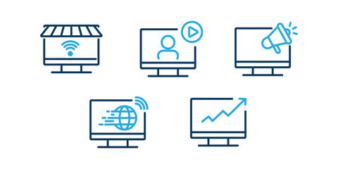 Digital marketing icon set