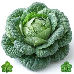 Obraz premium Savoy Cabbage: A Vibrant Green Vegetable