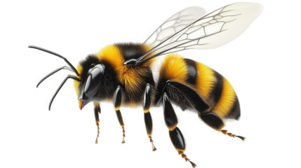 Detailed Image of a Honeybee in Flight