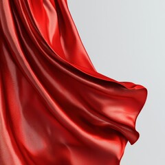 a red silk fabric in the wind 