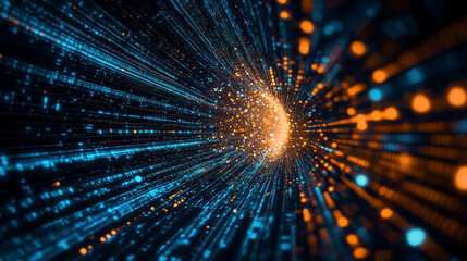 Digital cyberspace and data network connections. Transfer digital data high-speed internet. Technology digital data in the future background concept.