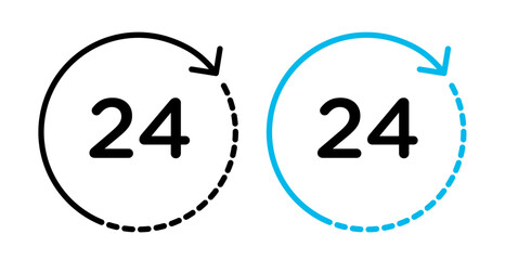 24 hrs vector icon symbol. illustration sign collection.