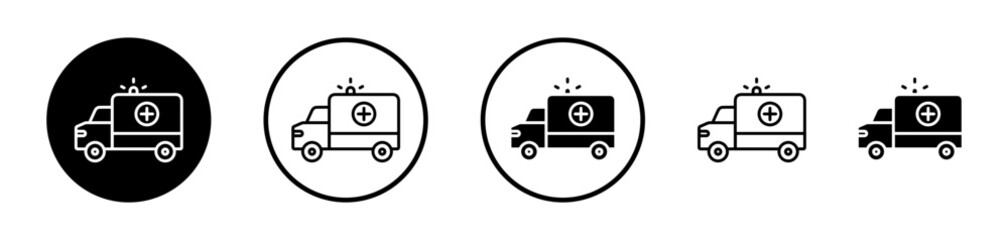 Ambulance vector icon symbol. illustration sign collection.
