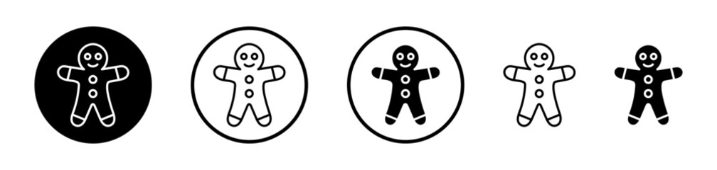 Gingerbread man vector icon symbol. illustration sign collection.