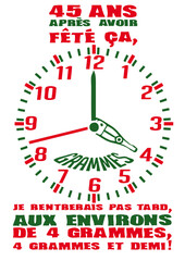 45 ans horloge grammes anniversaire alcool