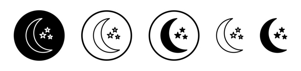 Moon stars vector icon symbol. illustration sign collection.
