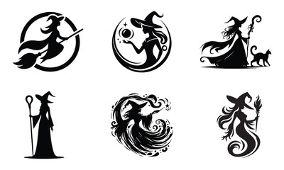 Obraz premium Silhouette of a Mythical Witch: A Symbol of Magic and Mystery 