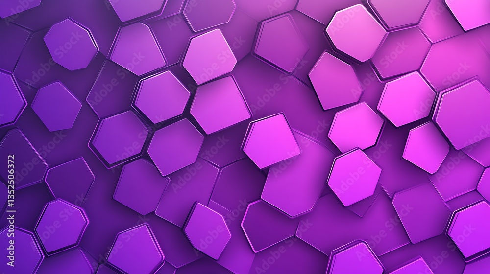 Poster abstract purple hexagon pattern background digital art 3d illustration graphic design