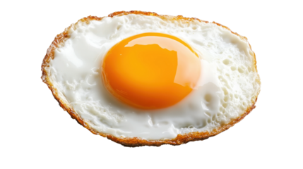 Tasty fried egg sunny side up on transparent background