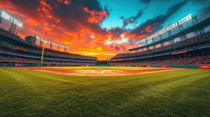 Oracle Park Sunset Baseball Stadium