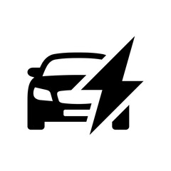 Electric vehicle icon. Electric car. EV charging point. Vector icon isolated on white background.