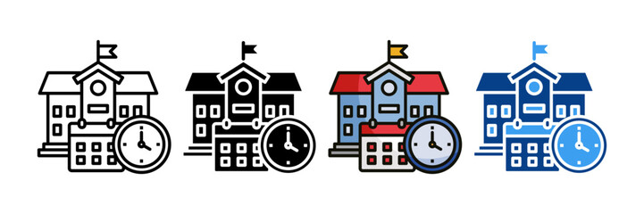 Clock  Icon Set Multiple Style Collection