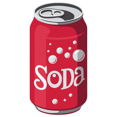 Isolated Soda Can Design in Vector