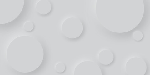 Abstract grey geometric overlapping circle background Neomorphs style. Presentation slide template. Vector circles design Object web Round shape clean modern poster, banner background Vector	