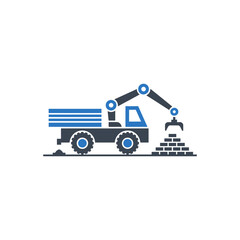 Crane Moving Construction Materials Icon