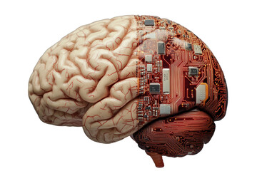 Exploring the fusion of human intellect and digital technology within the human brain's complex structure. Generative AI