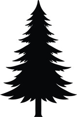 Obraz premium christmas tree silhouette vector illustration