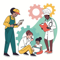 business man and woman in office