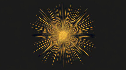 Vintage sunburst collection. Bursting golden sun rays. Fireworks. Logotype or lettering design element. Radial sunset beams. Vector illustration.