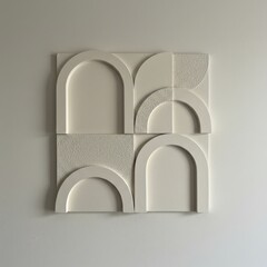 abstract white geometric wall art