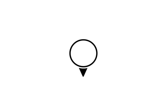 Animated Round Location Pin Bouncing Up and Down &ndash; Minimal GPS Map Marker Loop Motion Graphic for Travel, Navigation and Mobile App