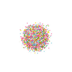 Vibrant nonpareil sprinkles in a colorful cluster on a white background Delightful  festive confectionery image