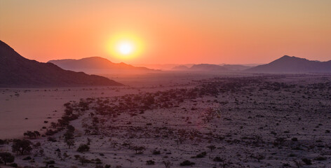 Aerial View of Wonderful African Desert Landscape, Namib, Namibia