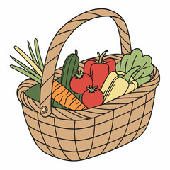 basket with vegetables