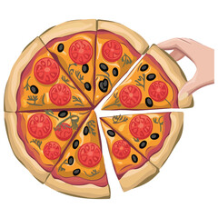 Fresh Delicious Pizza Vector Design