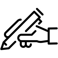 Hand with Pen, Document, Diplomat Icon