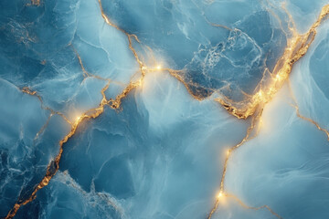 Blue marble wallpaper with gold accents, elegant and luxurious, perfect for a modern interior design scheme.