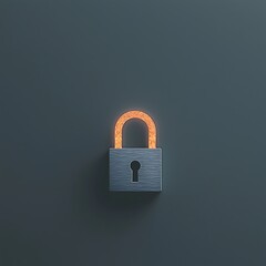 Glowing Padlock with Secure Data Privacy.