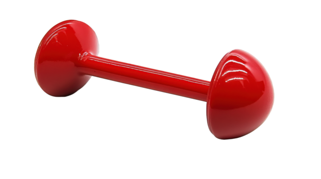 red dumbbell isolated on white