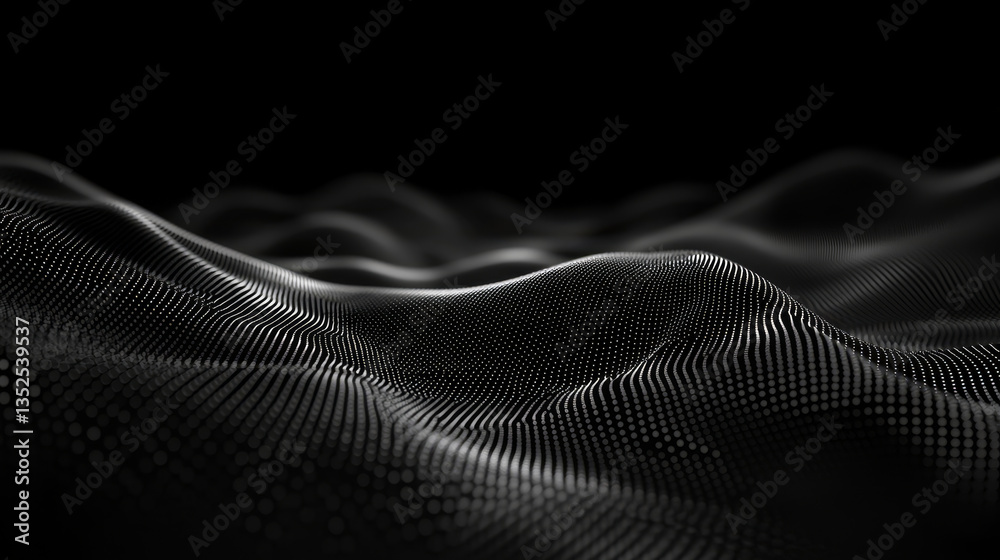 Poster polygon abstract background concept of dots and lines connected. with dark background and side space