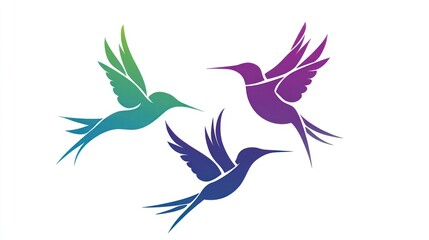 Obraz premium Hummingbirds in flight, abstract design