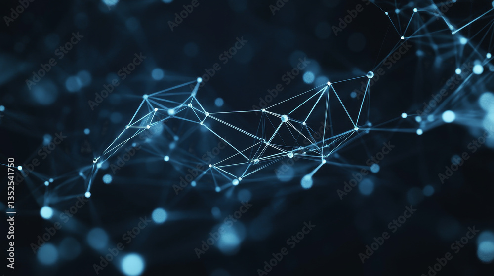 Poster polygon abstract background concept of dots and lines connected. with a dark background