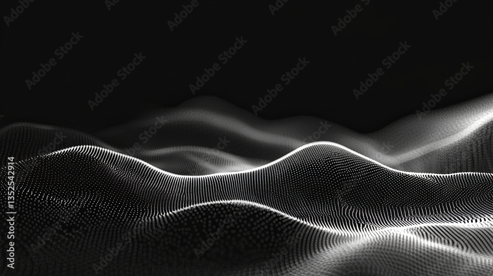 Poster polygon abstract background concept of interconnected dots and lines with a dark background and empt