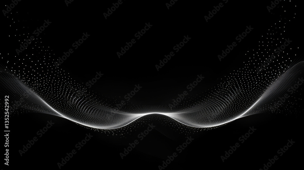 Poster polygon abstract background concept of interconnected dots and lines with a dark background and empt