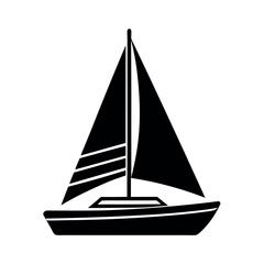 Trimaran Black Vector Logo Template

