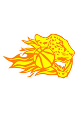 basketball leopards flamme logo feu animal