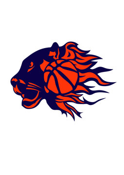 basketball panthere flamme logo feu animal 