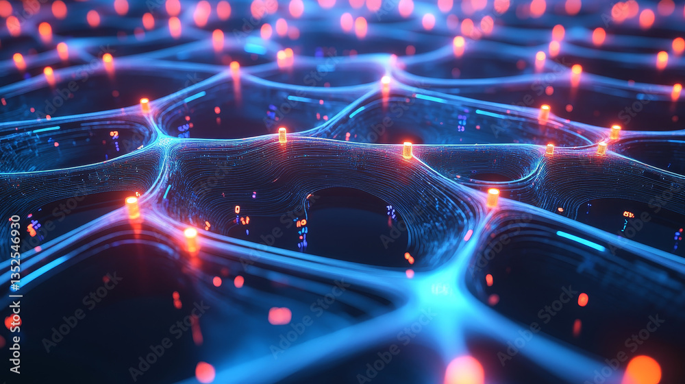 Poster technology digital data network abstract background, artificial intelligence ai on circuit board, fu