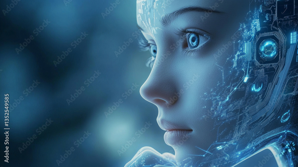 Poster digital cloud computing using artificial intelligence. futuristic technology internet and big data 5