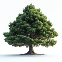 Fototapeta premium Majestic Evergreen: A Lone Pine Tree Against a White Background