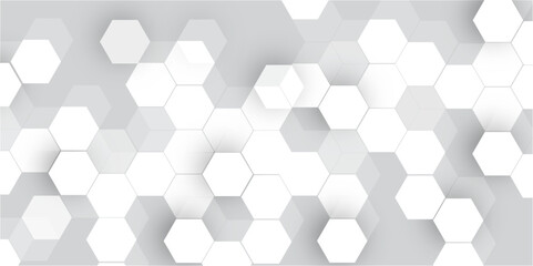 Hexagonal Molecular structure abstract tech network pattern. abstract geometric hexagon shape with connecting shadows. connecting Medical science, technology concept background Vector illustration.	