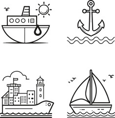 Fototapeta premium Water Icons Set Editable Stroke Vector Aqua Nature Drop Clean Environment