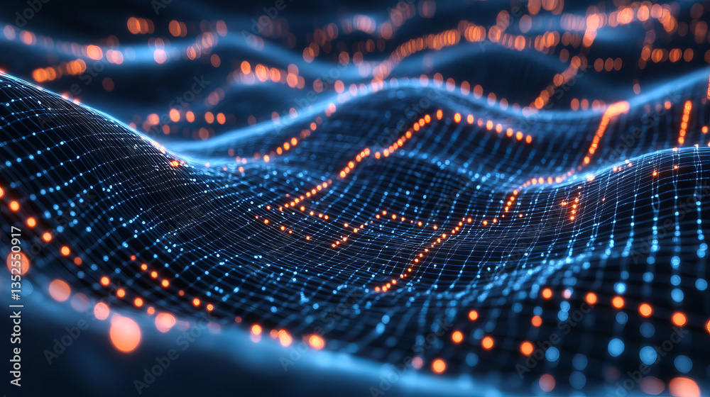 Poster artificial intelligence ai future technology concept visualization. big data transmission connection