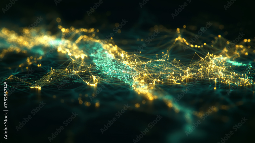 Poster digital data abstract background with technology digital cyberspace, data analysis and global networ