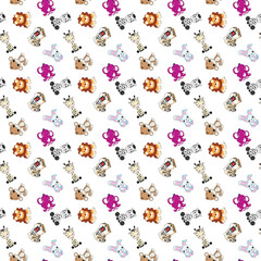 Cute animal fabric patterns, pastel colored children's patterns