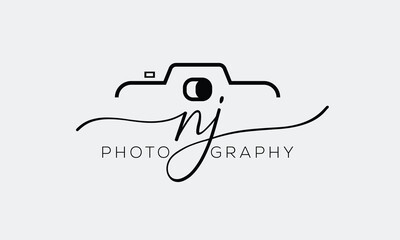 camera logo, photography logo, modern signature logo icon vector template